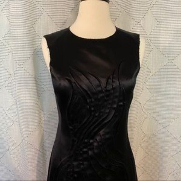 Vivienne Tam Dress Black Silk Textured Dress Size 4 - Picture 6 of 8